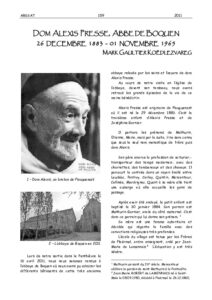 Couverture du document « Dom Alexis Presse, Abbé de Boquen : 26/12/1883 – 1/11/1965 » — archives ARSSAT