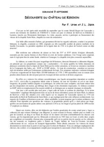 Couverture du document « Découverte du château de Kerivon » — archives ARSSAT