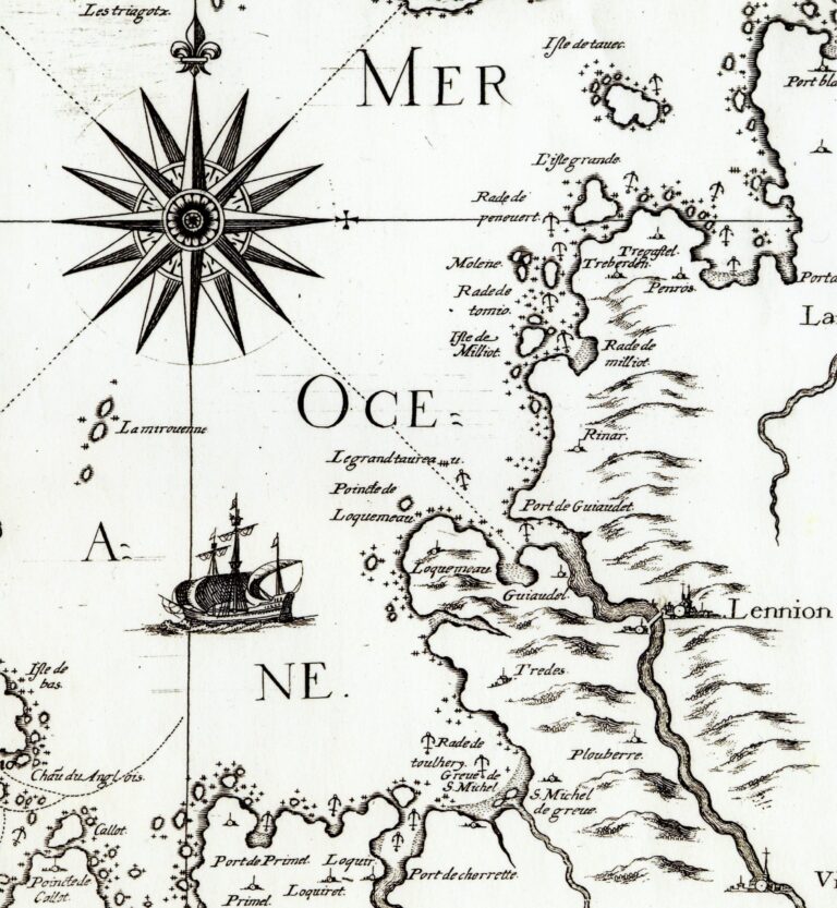 Carte de Tassin (1634) — côtes bretonnes